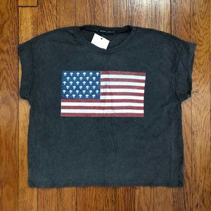 Brandy Melville Alien American Flag Crop-Top